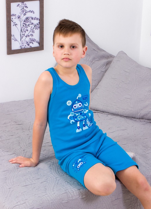 Комплект спальний для хлопчика (майка+шорти) p-10200