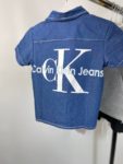 Джинсова футболка з надписом "Calvin Klein" 6092272-O