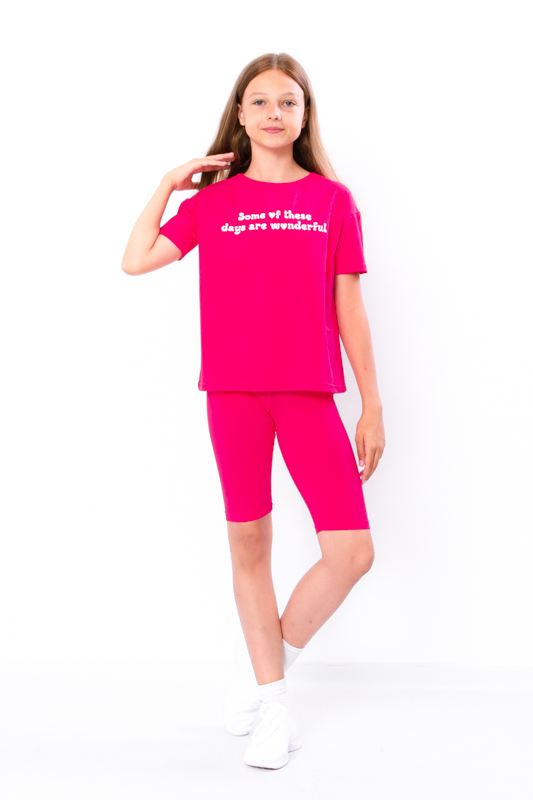 Комплект для дівчинки підлітковий (футболка+велосипедки) p-7996